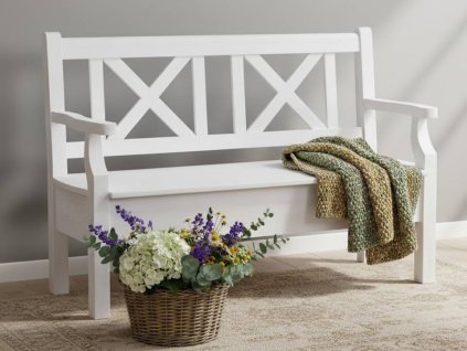 bila lavice s područkami