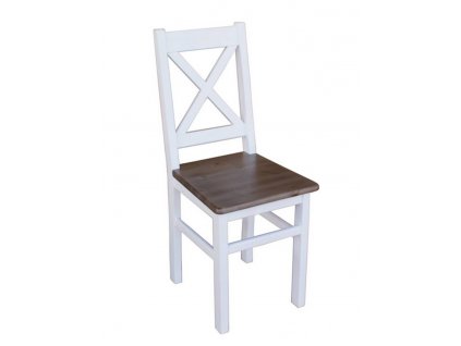 Bílá jídelní židle z masivu DOLORES KRZ02B