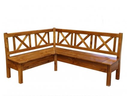 rohová lavice z masivního dřeva