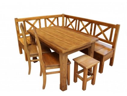 jídelní rohový set z masivu