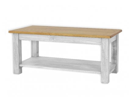 Rustikální konferenční stolek WHITE HOME MES14 (Barevné provedení Bílý vosk K17 -  tmavý vosk K02, Provedení varianta B)
