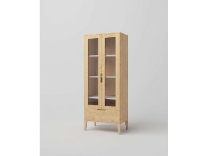 Vitrina z masivu RETRO Hast na nožičkách (Barevné provedení Přírodní)