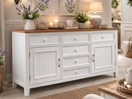 komoda provence slim K2p bílá