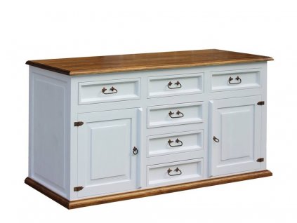 bílá komoda z masivu