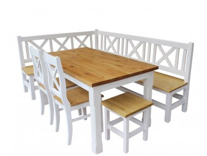 rohový jídelní set z masivu