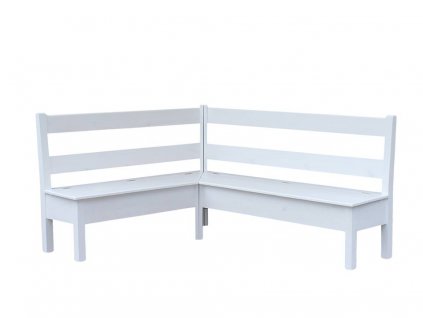 bílá rohová lavice na míru