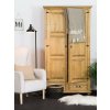 Masivní šatní skříň CORDOBA SZY01/C s policemi (Barevné provedení Tmavý vosk K02)