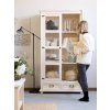 Masivní vitrína WHITE HOME Slim VIT108/2 oddělená (Barevné provedení Bílý vosk - K17)