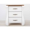 Rustikální noční stolek AUSTIN Romance se šuplíky (Barevné provedení Bílá - hnědá 22-05)