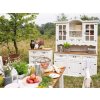 Masivní kredenc WHITE HOME Slim VIT101 (Barevné provedení Bílá patina K03 - tmavý vosk K02)