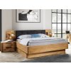 Dubová postel DENVER - DALLAS s panely a úložným prostorem