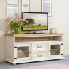 Masivní komoda WHITE HOME Slim COM121 (Barevné provedení Bílý vosk K17 -  tmavý vosk K02)