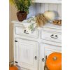 Masivní kredenc WHITE HOME Slim VIT111 (Barevné provedení Bílá patina K03 - tmavý vosk K02)