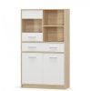 TIPS vitrína 2D1W1S/80 bílá/dub sonoma