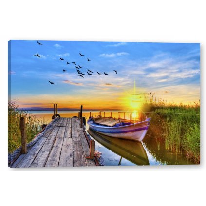 Tištěný Obraz na plátně Molo s lodí Art