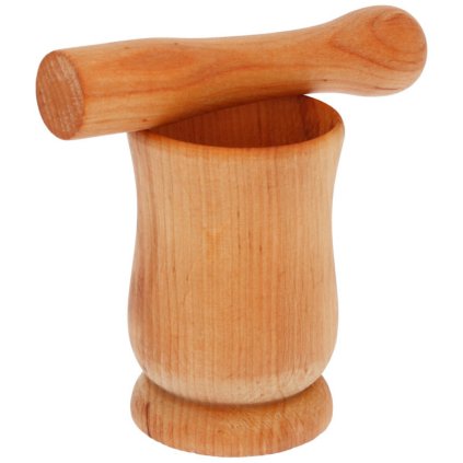 Dřevěný hmoždíř s tloučkem vysoký
