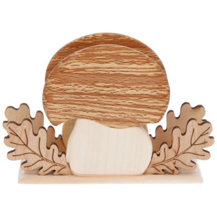 Dřevěný ubrousek, držák na houby