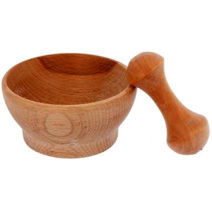 Dřevěný hmoždíř s paličkou na koření