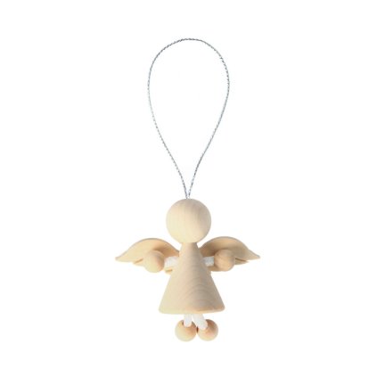 Dřevěný anděl, přírodní vánoční přívěsek