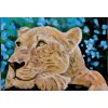 Originální ručně malovaný olejový obraz Zasněný lev, olejomalba na platně, rozměr 100x70 cm