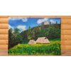 Chaloupka pod skalou, originální ručně malovaný olejový obraz, olejomalba na platně, rozměr 70x100 cm