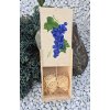 Dřevěná Dárková krabice na víno pro 2 láhve, originální akrylová malba N11 Modré víno
