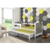 aranž Dětská dvojipostel Campos bílá šedá
