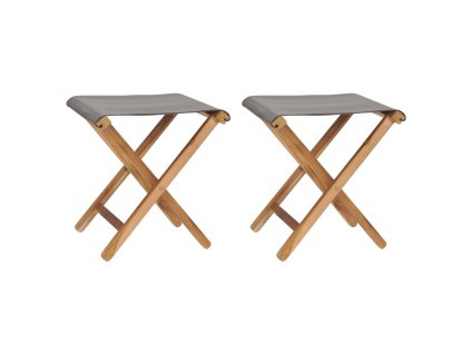 Skládací židle 2 ks masivní teakové dřevo a textil tmavě šedé 310670