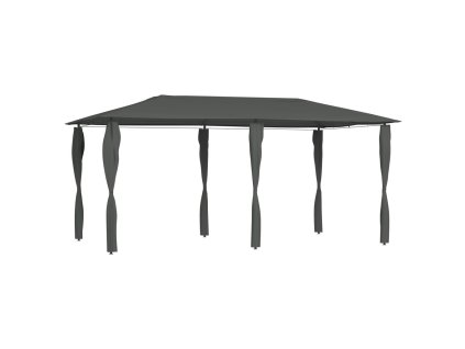 Altán s krytými sloupky 2,98 x 5,3 x 2,59m antracitový 160 g/m² 313619