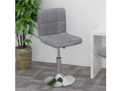 Otočná barová židle světle šedá textil 334199