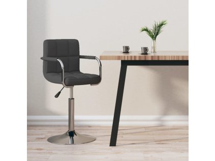 Barová židle tmavě šedá textil 334544