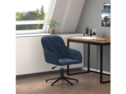 Otočná kancelářská židle modrá samet 344855