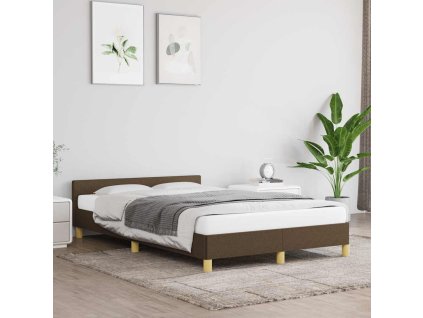 Rám postele bez matrace tmavě hnědá 120 x 200 cm textil 347402