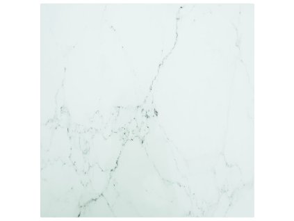 Stolní deska bílá 70 x 70 cm 6 mm tvrzené sklo mramorový design 322256