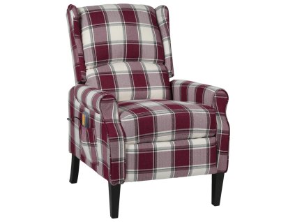 Masážní polohovací křeslo červené textil 329317