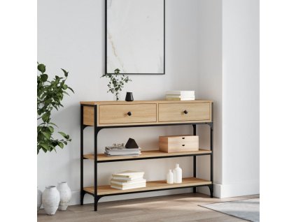 Konzolový stolek dub sonoma 100 x 25 x 75 cm kompozitní dřevo 834181