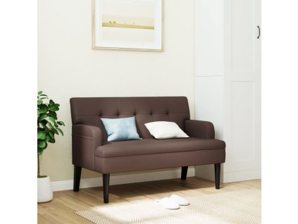 Lavice s opěradlem hnědá 112 x 65,5 x 75 cm umělá kůže 372150