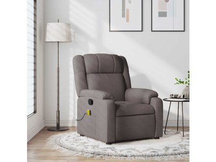 Masážní polohovací křeslo taupe textil 373556
