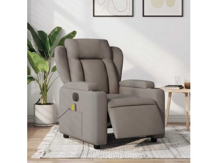 Elektrické masážní polohovací křeslo taupe textil 3204478