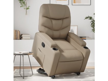 Zvedací polohovací křeslo cappuccino umělá kůže 3204664