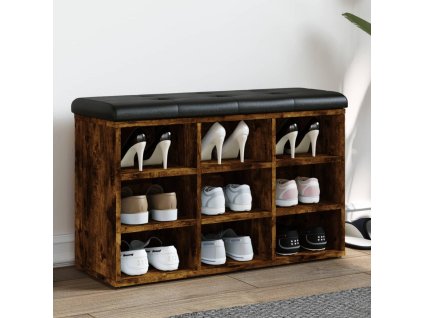 Lavice s botníkem kouřový dub 82 x 32 x 50 cm kompozitní dřevo 835107