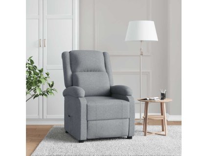 Polohovací křeslo světle šedé textil 340181