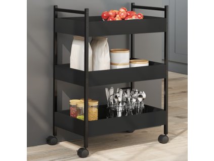 Kuchyňský vozík černý 50 x 30 x 70 cm kompozitní dřevo 842356