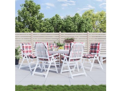 Podušky na židli s nízkým opěradlem 6ks červené kárované oxford 377712