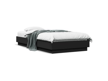 Rám postele s LED osvětlením černý 75 x 190 cm 839547