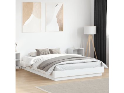 Rám postele bílý 150 x 200 cm kompozitní dřevo 3209849
