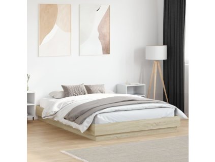 Rám postele s LED osvětlením dub sonoma 120 x 200 cm 3209802