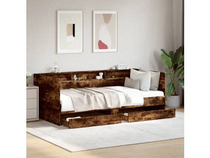 Válenda se zásuvkami bez matrace kouřový dub 75 x 190 cm 3280864