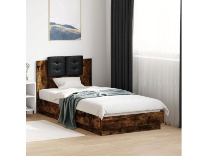 Rám postele s čelem kouřový dub 75 x 190 cm kompozitní dřevo 3209979
