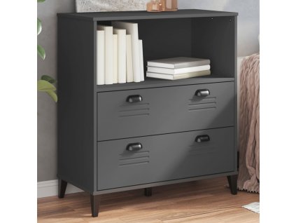 Knihovna VIKEN antracitově šedá 80x40x90 cm kompozitní dřevo 374946